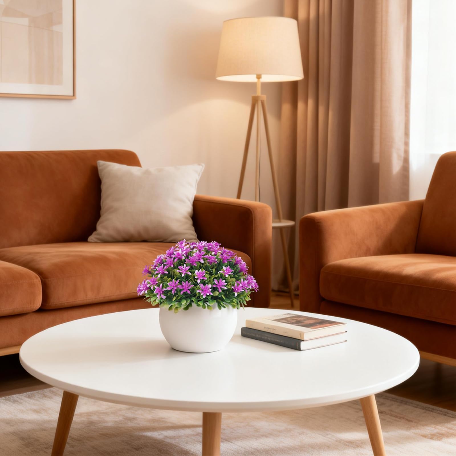 Pack de 4 mini plantas artificiales Garvee versátiles para escritorio, baño y hotel