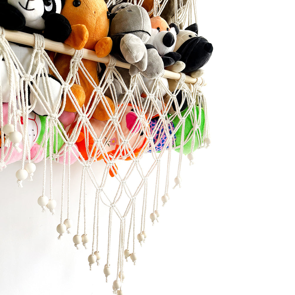 Madera natural estilo bohemio nórdico hamaca peluches decorativa